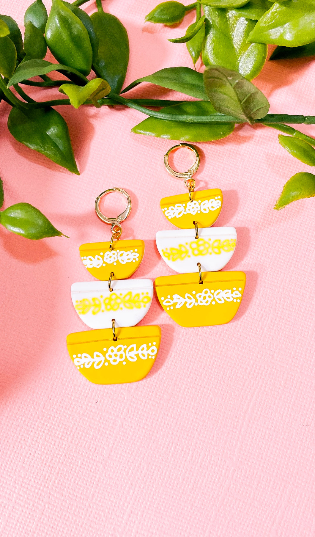 Pyrex Golden Butterfly-Inspired Mixing Bowl Earrings PREORDER