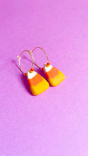 Load image into Gallery viewer, Candy Corn Hoop Earrings
